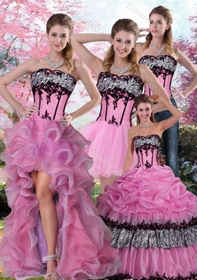 New Style Zebra Printed Multi Color Quinceanera Dress with Pick Ups and Appliques