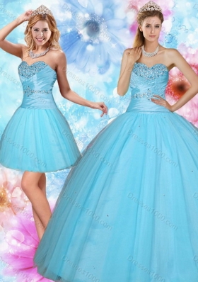 2015 Discount Sweetheart Beaded Sweet Sixteen Dress in Baby Blue