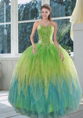 The Most Popular 2015 Appliques and Ruffles Sweet 16 Dress