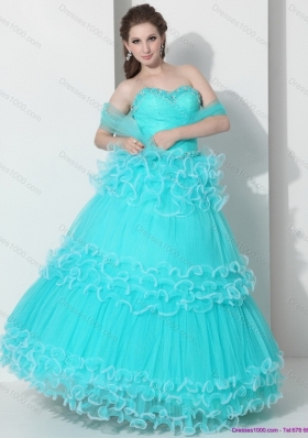 Perfect Sweetheart Quinceanera Dresses with Ruffled Layers and Beading