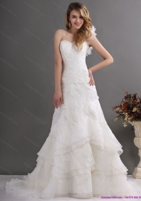 2015 Perfect One Shoulder Wedding Dress with Lace