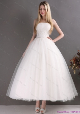 2015 New Style Sweetheart Ankle Length Lace Wedding Dress