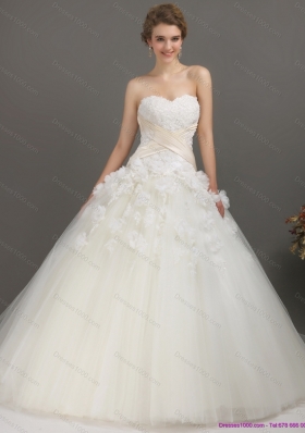 2015 Perfect Sweetheart Wedding Dress with Appliques