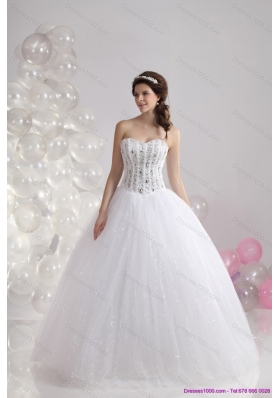 2015 Perfect Sweetheart Wedding Dress with Beading