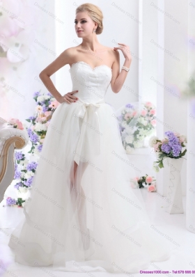 2015 Perfect Sweetheart Wedding Dress with Lace and Sash