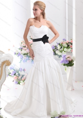 Perfect Sweetheart 2015 Wedding Dress with Ruching and Sash