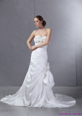 2015 Top Selling Sweetheart Wedding Dress with Court Train