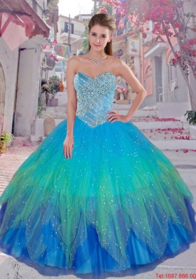 2016 Cheap Multi Color Sweetheart Sweet 16 Dresses with Beading