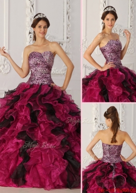 Perfect Sweetheart Ruffles Quinceanera Dresses in Multi Color