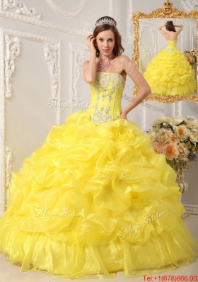 Elegant Ball Gown Strapless Floor Length Quinceanera Dresses