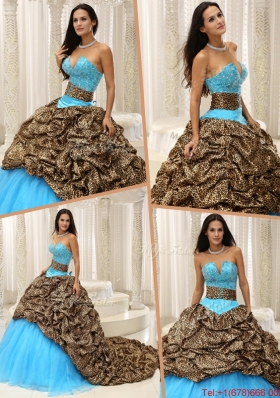 Elegant Beading Sweetheart Quinceanera Dresses with Brush Train