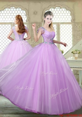 Fashionable Ball Gown Scoop Quinceanera Gowns with Appliques