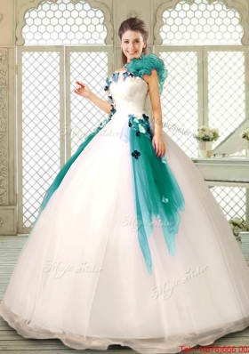 Perfect Appliques Multi Color Quinceanera Dresses with Ruffles for 2016 Summer