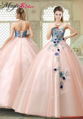 Perfect Strapless Sweet 16 Gowns with Appliques and Embroidery