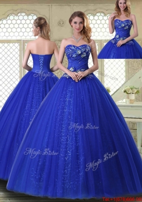 Pretty Ball Gown Sweetheart Quinceanera Dresses in Royal Blue