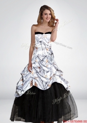 2015 Perfect Princess Long Hot Pink Camo Wedding Dresses