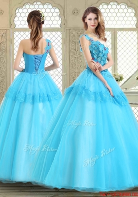Beautiful One Shoulder Sweet 16 Dresses with Lace and Appliques