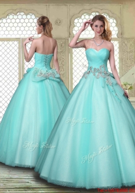 New Style Beading Sweetheart Quinceanera Dresses in Aqua Blue
