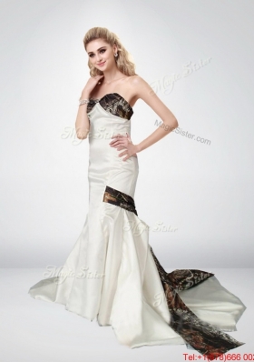 Perfect and Beautiful Mermaid Sweetheart Multi Color Camo Wedding Dresses