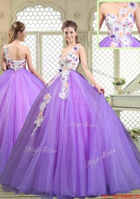 Popular Beading and Appliques Quinceanera Gowns with One Shoulder