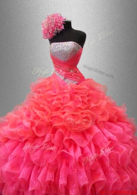 2016 Perfect Strapless Quinceanera Dresses with Sequins and Ruffles