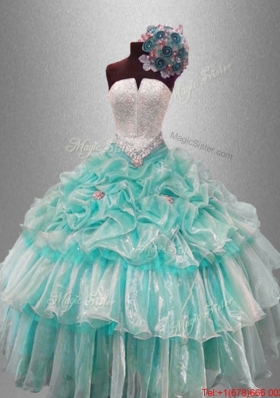 Pick Ups and Beaded Classical Sweet 16 Gowns with Ruffled Layers