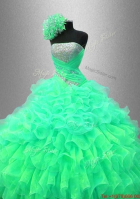 Ruffles and Sequined Beautiful Sweet 16 Dresses with Strapless