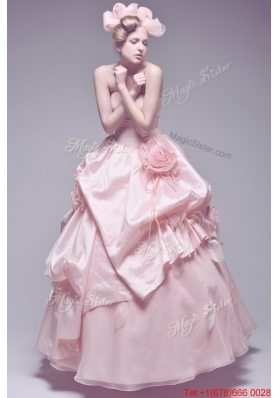 Beautiful Perfect Hand Made Flowers Wedding Dresses with Brush Train