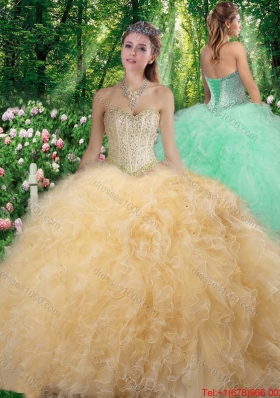 Elegant Sweetheart 2016 Quinceanera Dresses with Beading and Ruffles