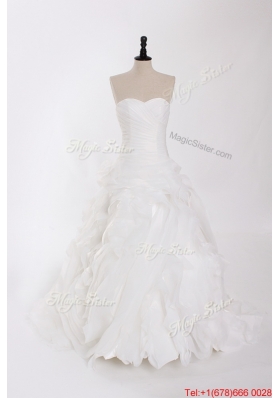 Pretty New Style Ruffles Wedding Dresses with Brush Train