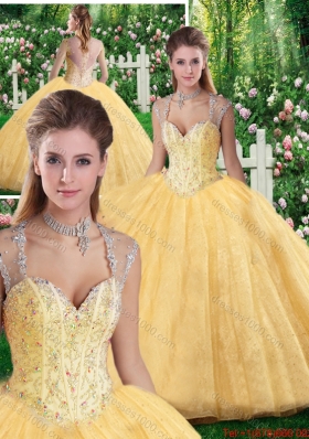 2016 Cheap Ball Gown Beading and Appliques Sweet 16 Dresses