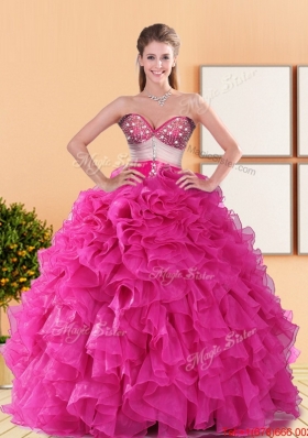 2015 Elegant Sweetheart Quinceanera Dresses with Beading and Ruffles