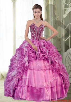 2015 Exquisite Sweetheart Beading and Ruffles Dress for Quinceanera