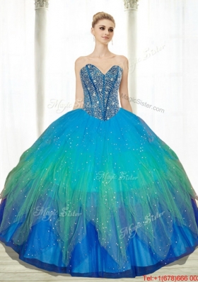 2015 Low Price Beading Sweetheart Tulle Quinceanera Dresses