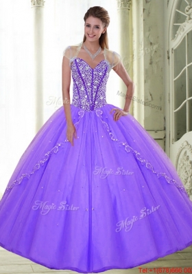 Designer Sweetheart 2015 Lilac Quinceanera Dresses with Beading