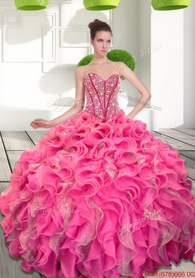 Dynamic Beading and Ruffles Sweetheart Quinceanera Dresses for 2015