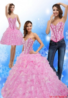 Elegant Beading and Ruffles Sweetheart 2015 Quinceanera Dresses