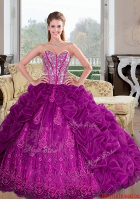 Most Popular Sweetheart 2015 Quinceanera Dresses with Beading and Pick Ups