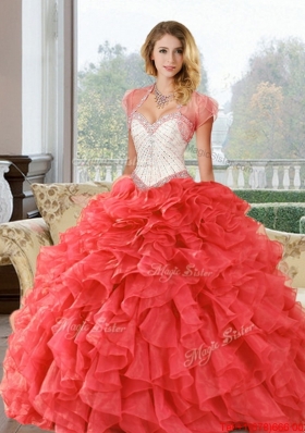 Wonderful Beading and Ruffles Sweetheart Quinceanera Dresses for 2015