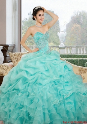 2015 Most Popular Sweetheart Quinceanera Dresses with Ruffles and Pick Ups