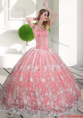 New Style Sweetheart 2015 Quinceanera Gown with Beading and Lace