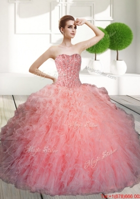 Designer Ball Gown Beading and Ruffles Quinceanera Dresses for 2015