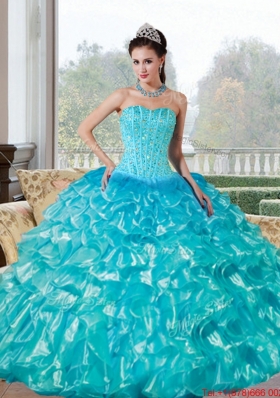 Designer Beading and Ruffles Sweetheart Quinceanera Dresses for 2015