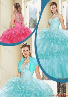 2016 Luxurious Zipper Up Quinceanera Dresses with Beading