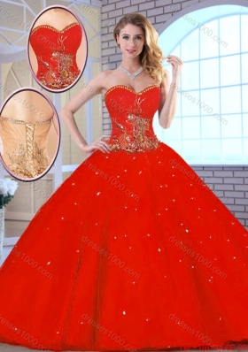 New Arrivals Red Sweetheart Quinceanera Gowns with Beading