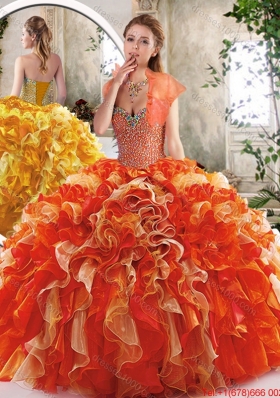 New Style Sweetheart Quinceanera Dresses with Beading and Ruffles