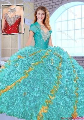 2016 Modest Beading Sweetheart Quinceanera Gowns in Multi Color
