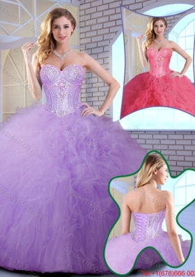 2016 Spring Wonderful Floor Length Quinceanera Gowns with Ruffles