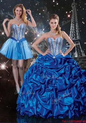 2016 Summer Beautiful Sweetheart Detachable Quinceanera Dresses with Beading and Pick Ups