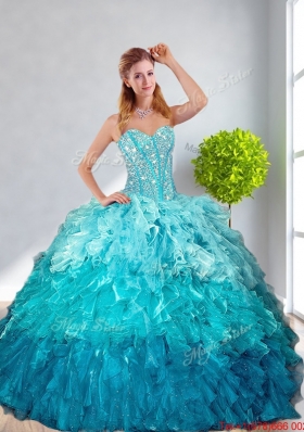 2016 Summer Cheap Multi Color Quinceanera Gown with Ruffles and Beading